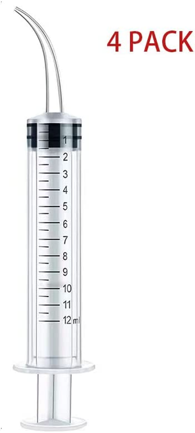 Dental Utility Syringe Curved Tip for Dental Care 12Ml (4Pcs) image number 2