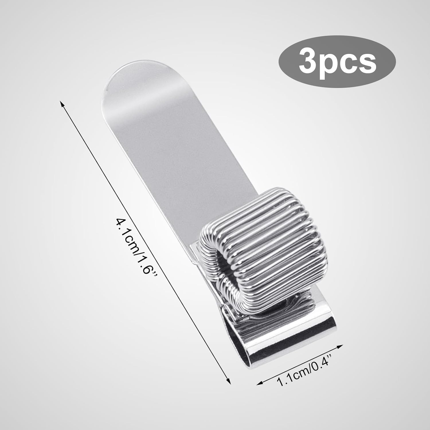 Quacc 3 PCS Metal Pen Holder Adjustable Single Spring Loop Pen Holder Clip for Notebook and Clipboard