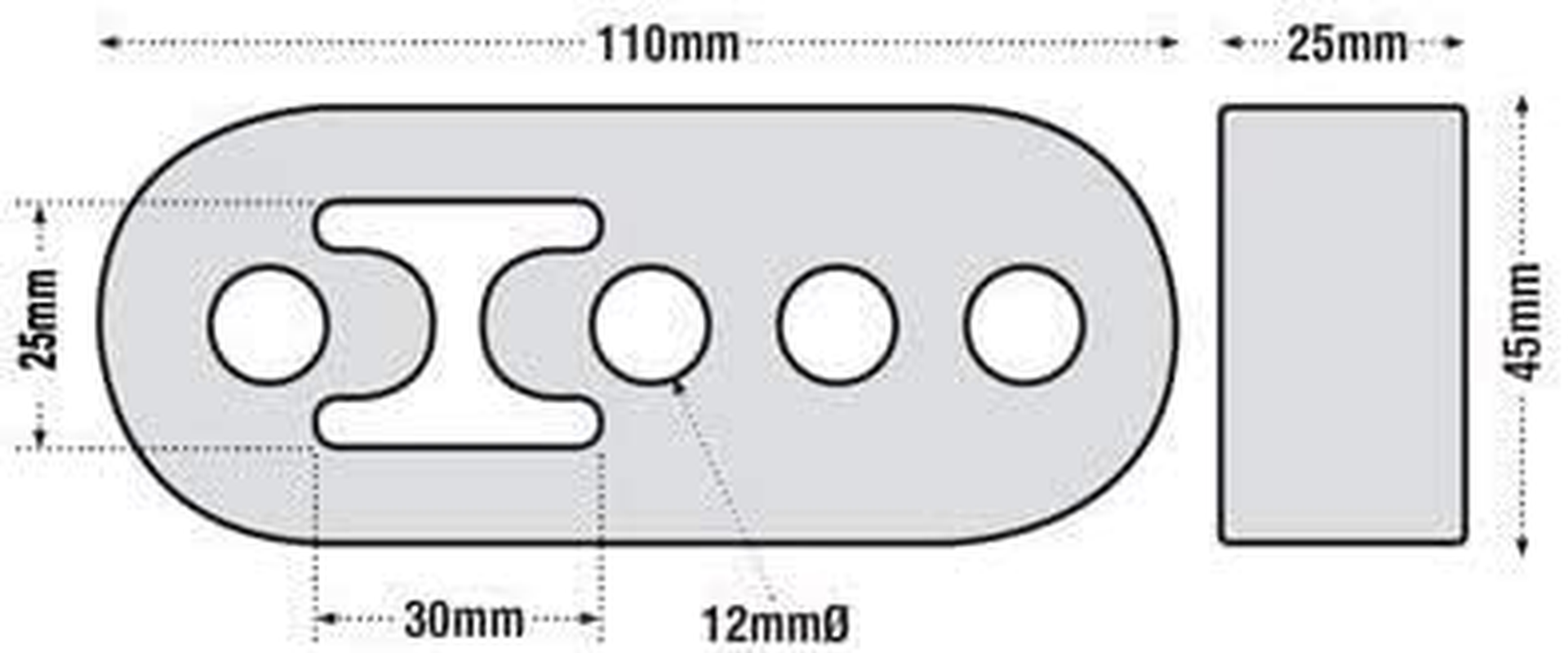 2 PCS Universal 12Mm Hole Car Heavy Duty Exhaust Tail Pipe Rubber Mount Bracket Hanger image number 3