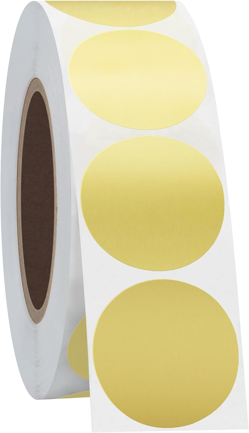 Hybsk Gold Stickers Color Coding Dot Circle Sticker Labels 1 Inch Gold round Stickers 1000 per Roll (Gold) image number 5
