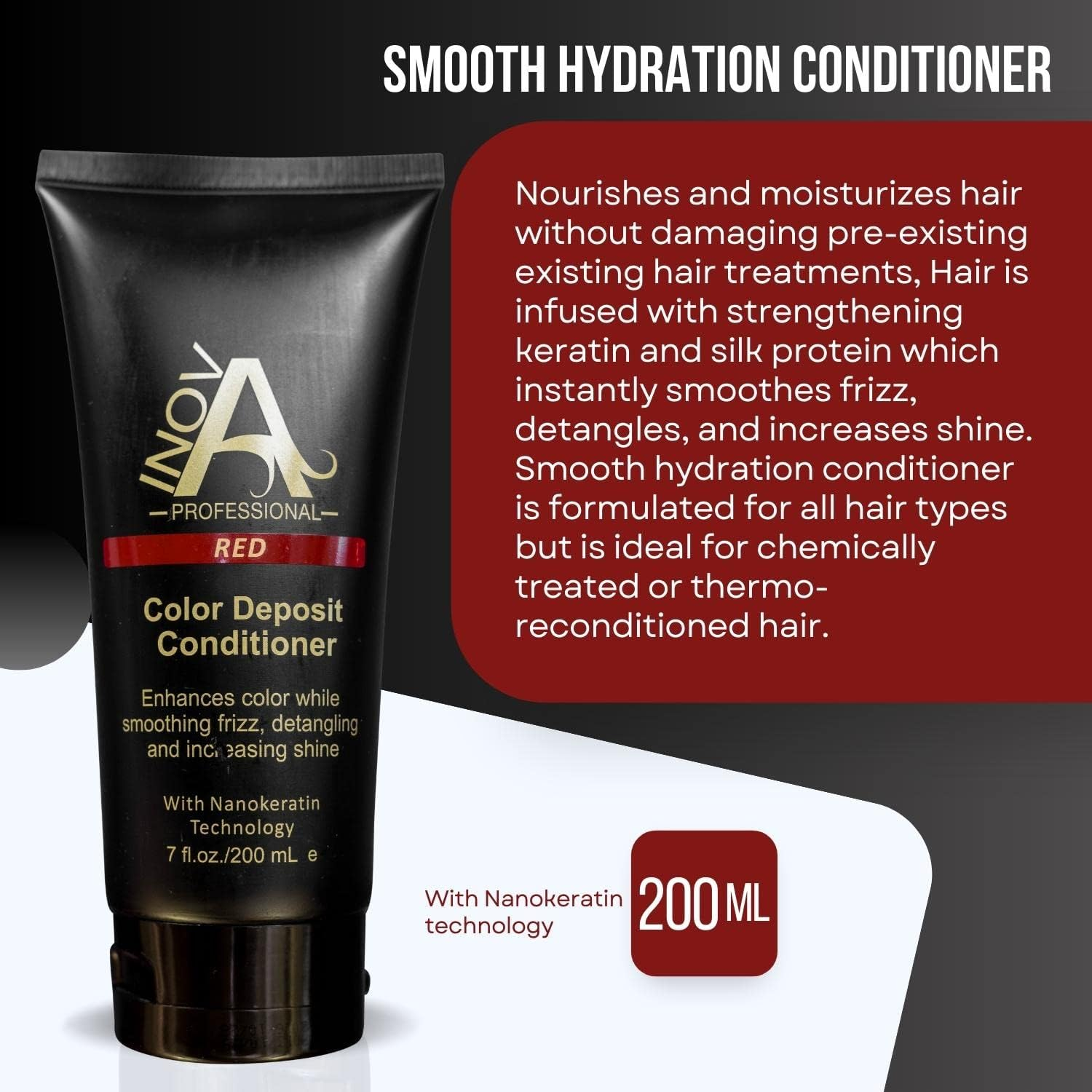 Inova Professional Color Deposit Shampoo Sulfate-Free - Red by Inova Professional for Unisex - 11 Oz Shampoo