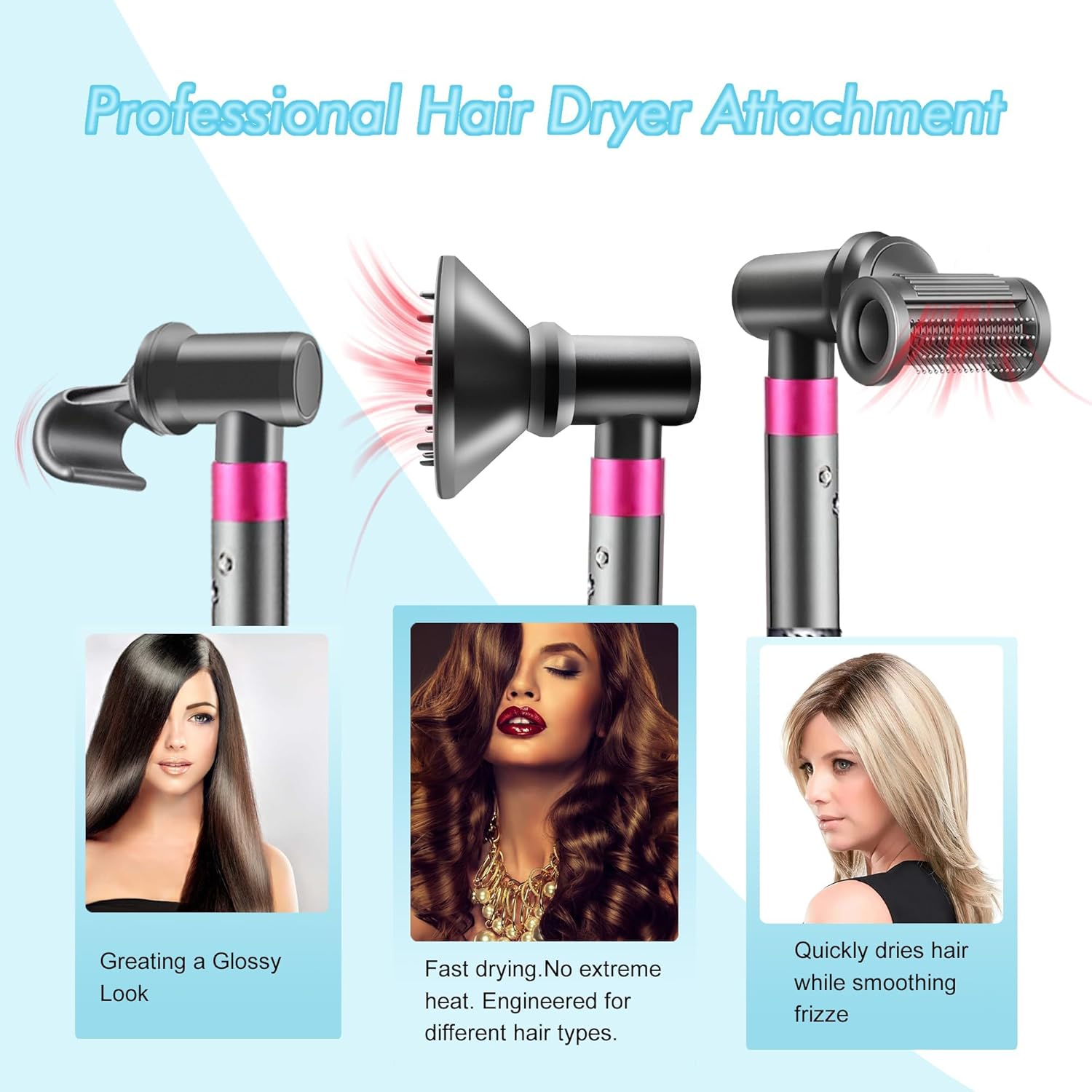 Diffuser and Adaptor for Dy Son Airwrap Styler, 6 Pack Hair Dryer Diffuser Attachment Compatible with Airwrap Styler Converting to Hair Dryer image number 5