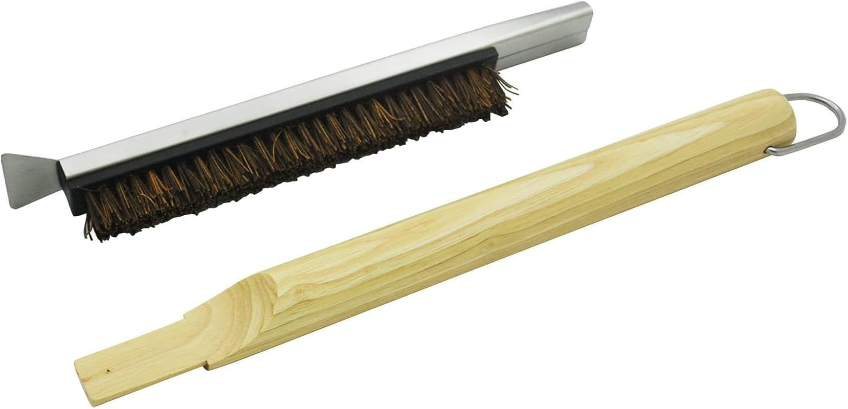 Pizza Oven Brush Grill Fiber Bristles Wood Handle Barbecue Clean Kitchen Accessories Kit Portable Cleaning Natural Material Stone image number 1