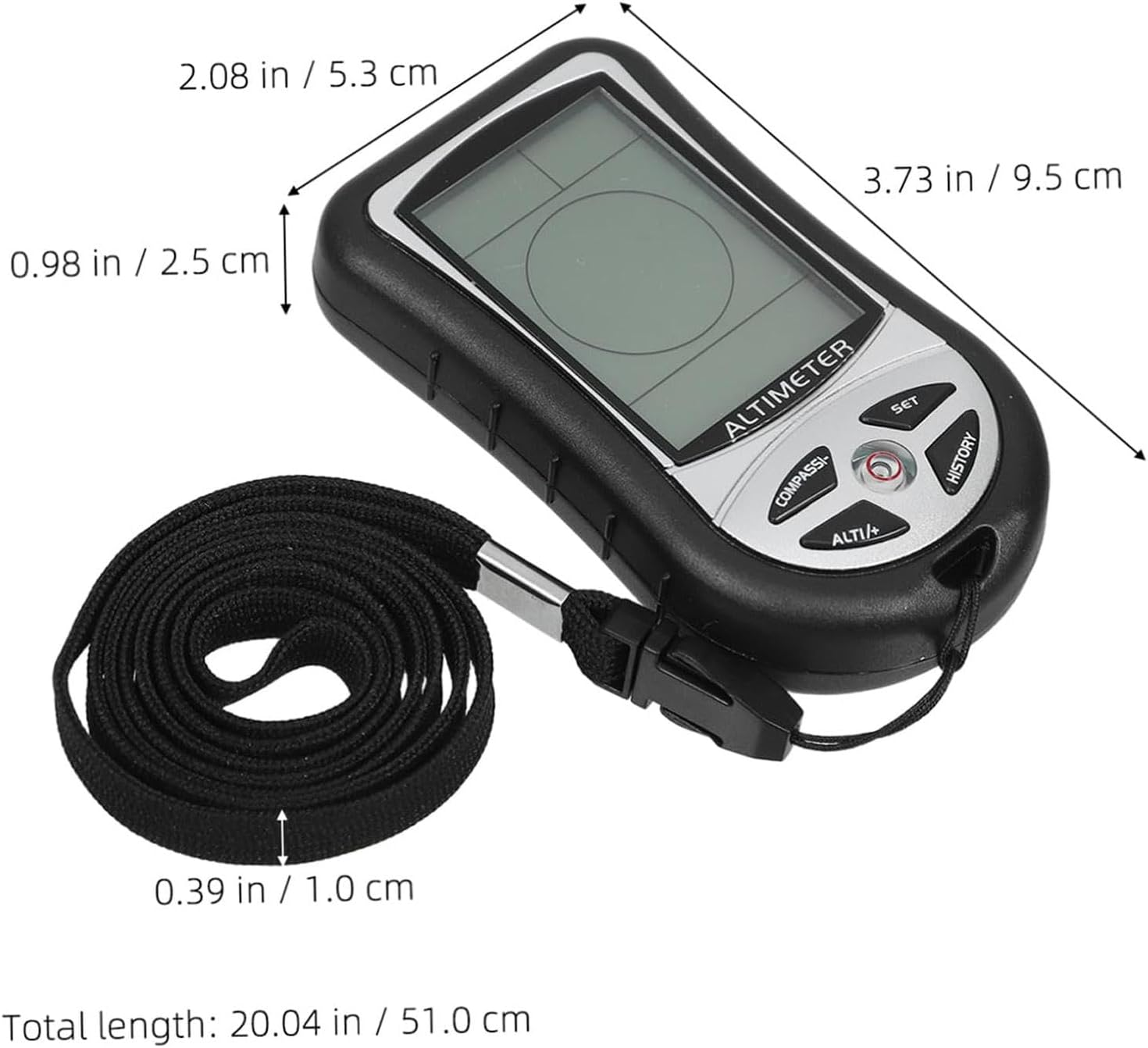 Pocket Altimeter | Multifunction Handheld Temperature Gauge Barometer Compass - Portable Meter Device for Hiking Mountaineering, Time Clock with Backlight image number 4