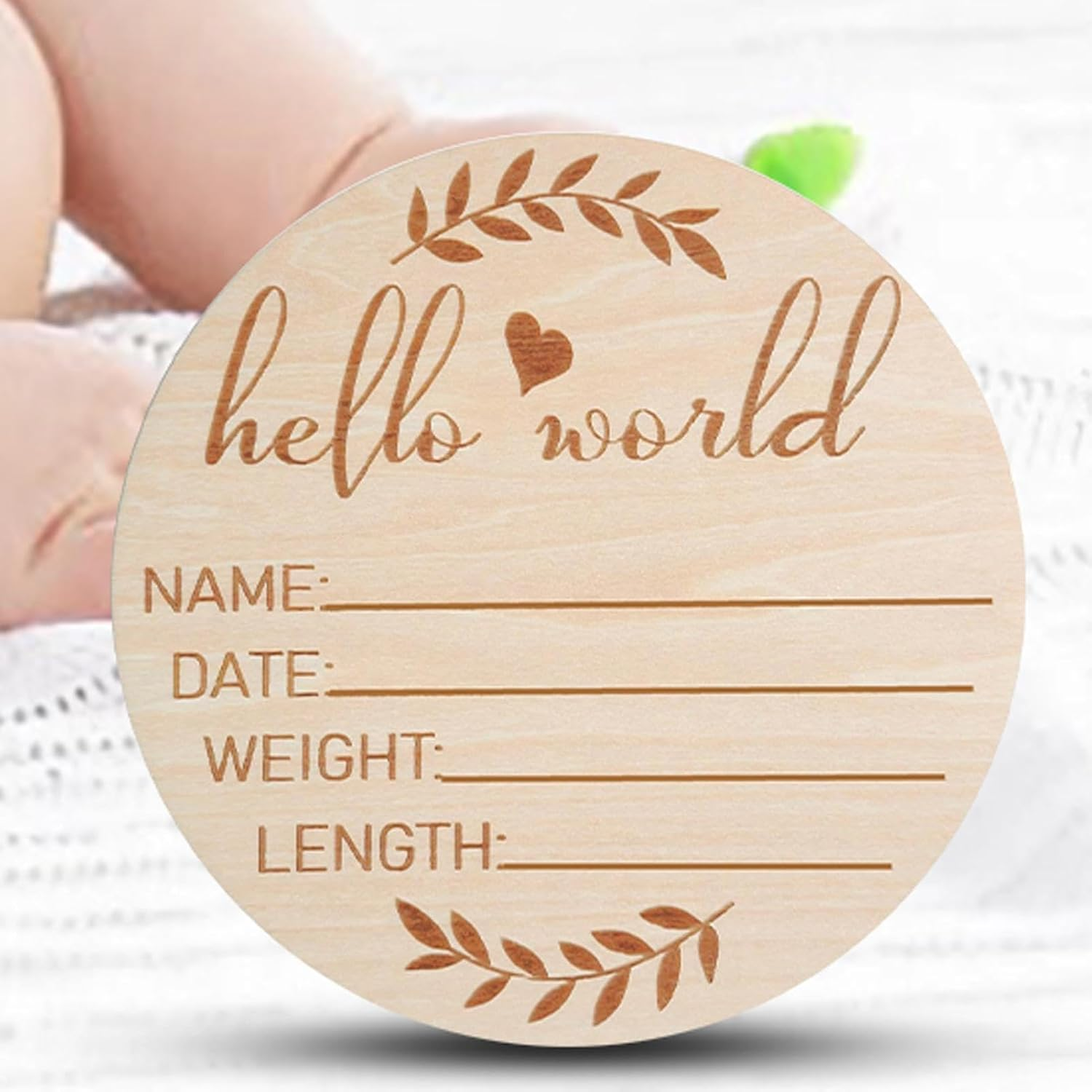 Baby Announcement Sign,Wooden Baby Birth Sign 5.9 Inch | Unique Baby Name Announcement Sign for Welcome Baby Come image number 3