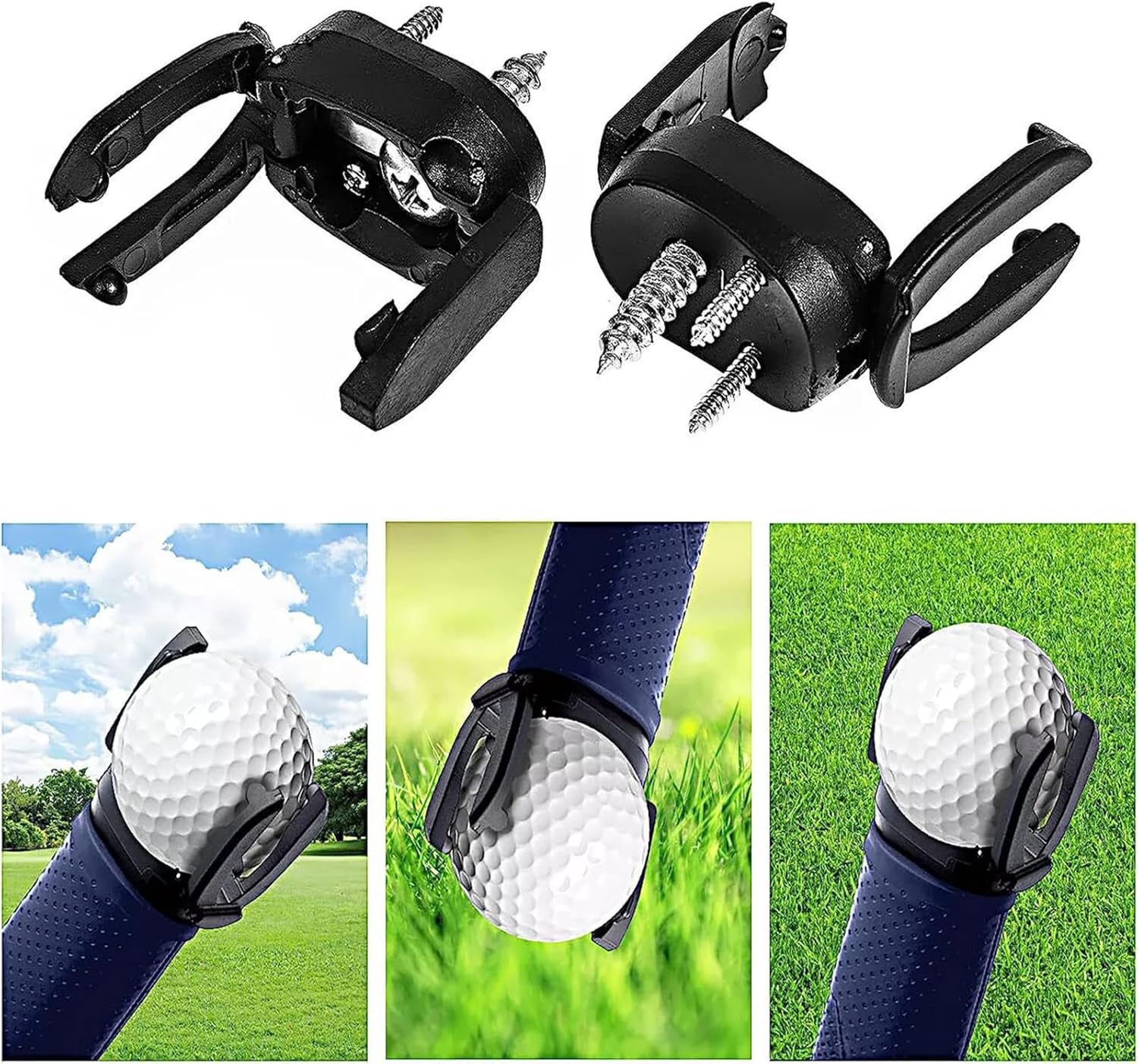 6 PCS Golf Ball Pick up Retriever Grabber Claw Sucker Tool,Mini Foldable Plastic Claw Grabber Sucker Golf Accessories,Foldable Ball Pick up Put on Putter Grip