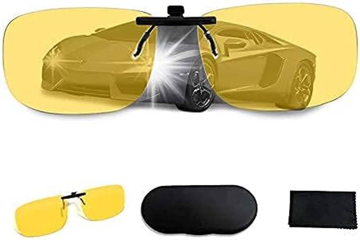 AHT Night Vision Glasses Clip-Onanti Glare from Headlights of Vehiclesfoggy Days Rainy Days for Driving Safetysuper Light Man and Woman image number 4