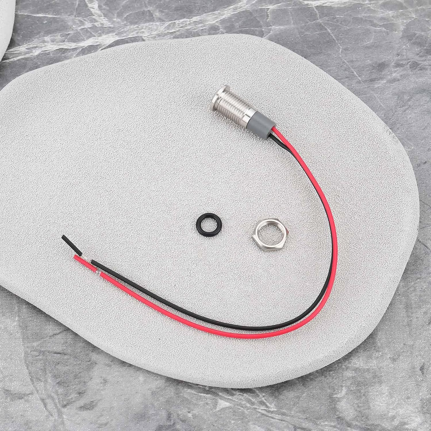 Emagtech 2Pcs AC/DC 12V-24V 8Mm Panel Mount LED Signal Indicator Metal Shell Warning Lamps, Green image number 2