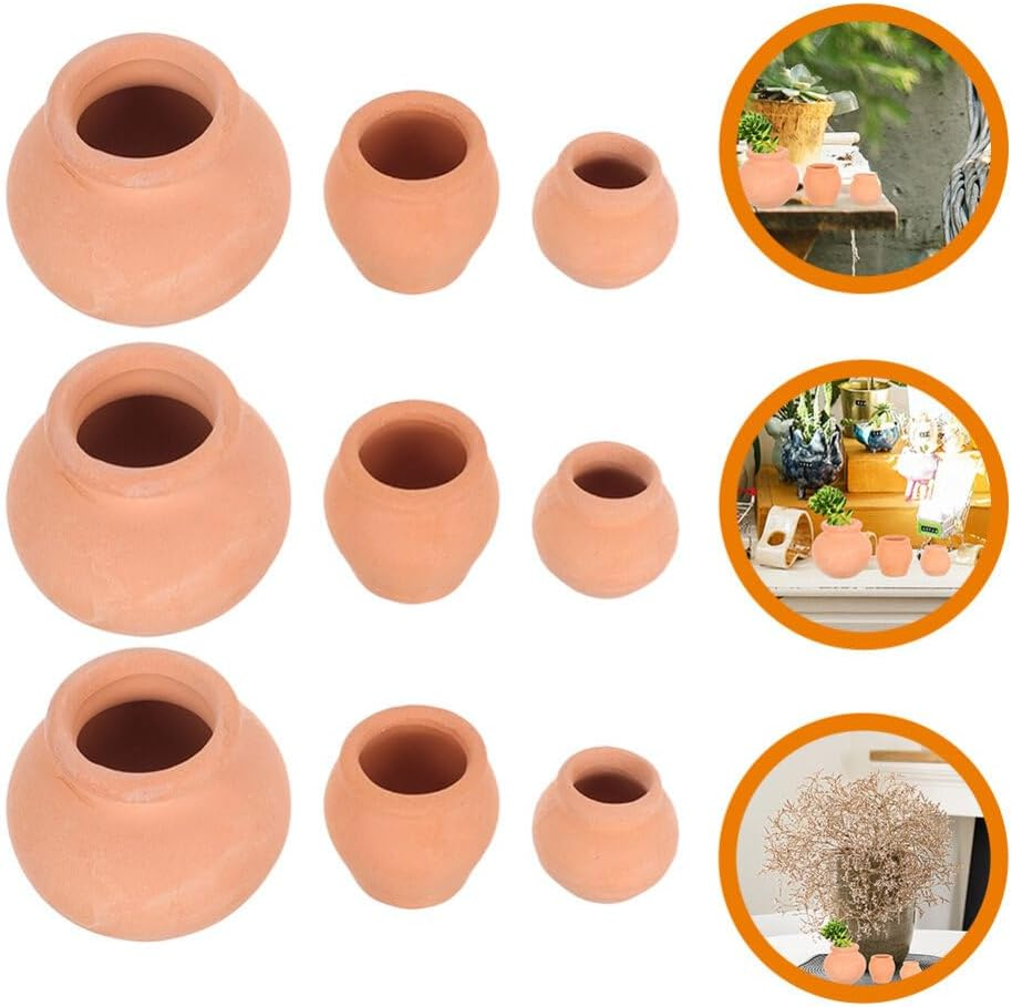 SEWACC 9Pcs Mini Succulent Planter Flower Pots Plant Pot Ceramic Pots Nursery Planter Grow Pots Garden Supply Pot Plant Gardening Pots Nursery Pot Garden Pot Leaf Cuttings Indoor Ceramics image number 5