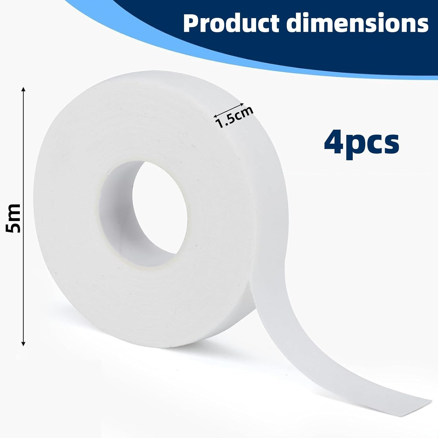 Hzqzaoan 4 Rolls 1.5Cm X 5M Sports Finger Tape - Breathable Self-Adhesive Non-Woven Tape for Rock Climbing, BJJ & Martial Arts | Strong Athletic Finger Tape for Ankle, Wrist Support (White)