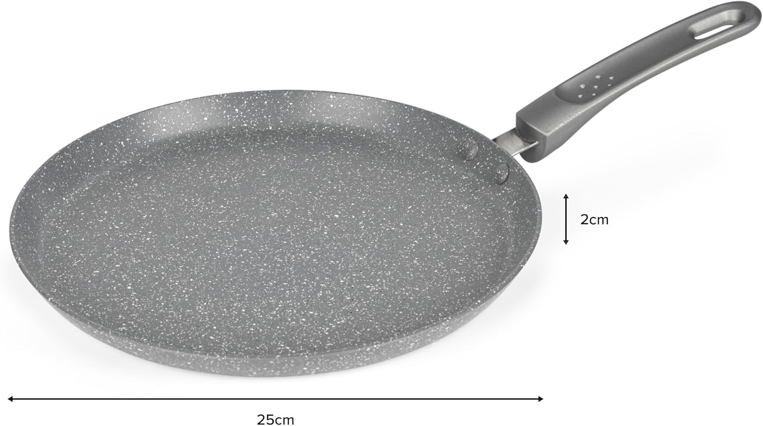 SALTER BW13656GEU7 25 Cm Pancake Pan - Marblestone Non-Stick Pan, Pfoa-Free, Easy to Clean, Soft Touch Handle, Crepe Pan, Forged Aluminium, Induction Safe, for Omelette, Chapati image number 6