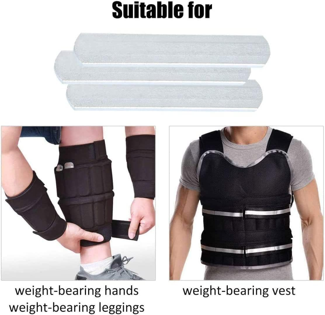 6PCS Weighted Vest Steel Plates Adjustable Rustproof Strength Training Weight Long Steel Plate W/Round Head for Loading Leg Guards Weighted Vest image number 1