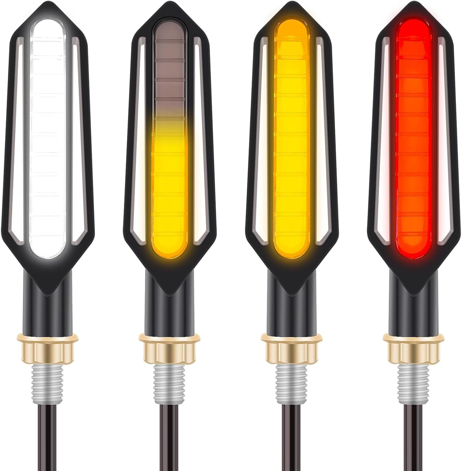 Kinstecks 4PCS Motorcycle Indicators Turn Signal Lights Flowing Motorbike Turning Indicators Daytime Running Lights Brake Lights 12V for Motorcycle Motorbike image number 5