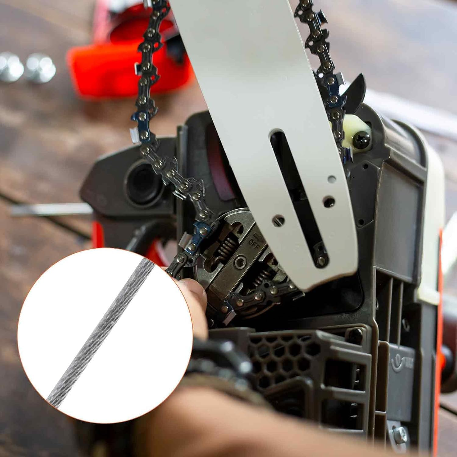 6Pcs 7/32"Chainsaw File,Round Chainsaw Chain Sharpening File,Chain Saw Hand Files for Chainsaw Types,Chainsaw Chain Sharpening Tools,Manual Chainsaw Sharpener,Double Cut Chainsaw Blade Files(Silvery) image number 6