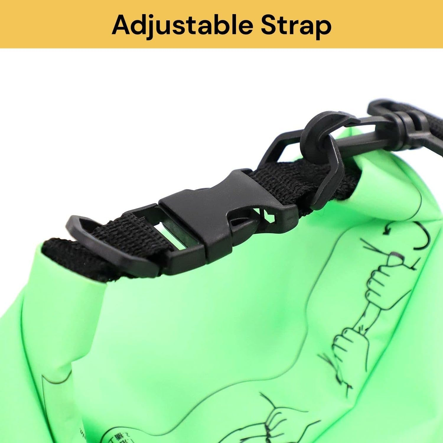 EZONEDEAL 10L Outdoor Swimming Waterproof Bag Camping Rafting Storage Dry Bag for Kayaking/Swimming/Hiking/Fishing/Beach with Adjustable Strap Hook, Moisture-Proof Storage Quarantine Bag (Yellow, 10L) image number 6