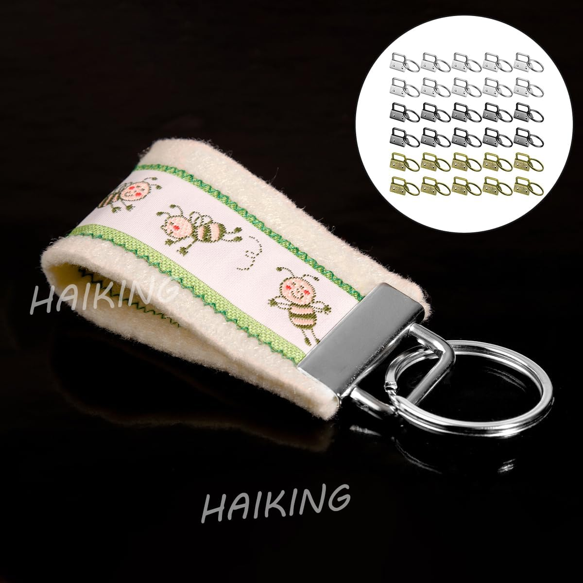 Hardware Key Fob, 30 PCS Metal Tail Clip Key Rings Sets for Keychain, Lanyard, Chain Making Supplies (3 Colors)