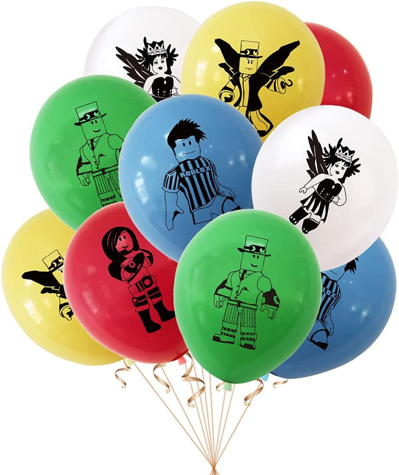 Roblox Birthday Party Supplies, Ro-Blox Theme Party Decorations Set, Include Balloons, Happy Birthday Banner, Cake Topper, Roblox Virtual World Party Decorations for Boys Birthday image number 2