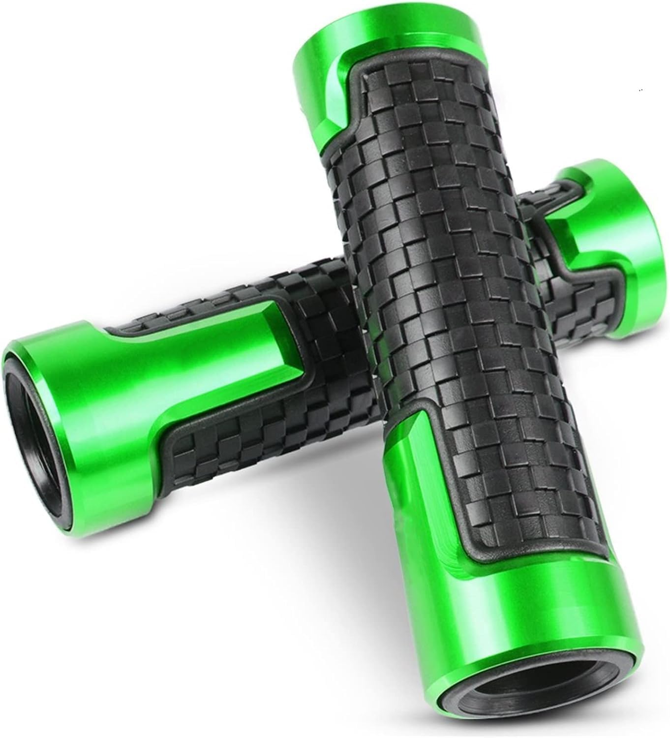 Handlebar Grips for Kawasaki for Ninja ER-6N ER6N ER 6N 2006-2018 Motorcycle Hand Grips CNC Aluminum Handle Bar Non Slip Rubber Hand Grip Handlebar Handle Bar - Black image number 2