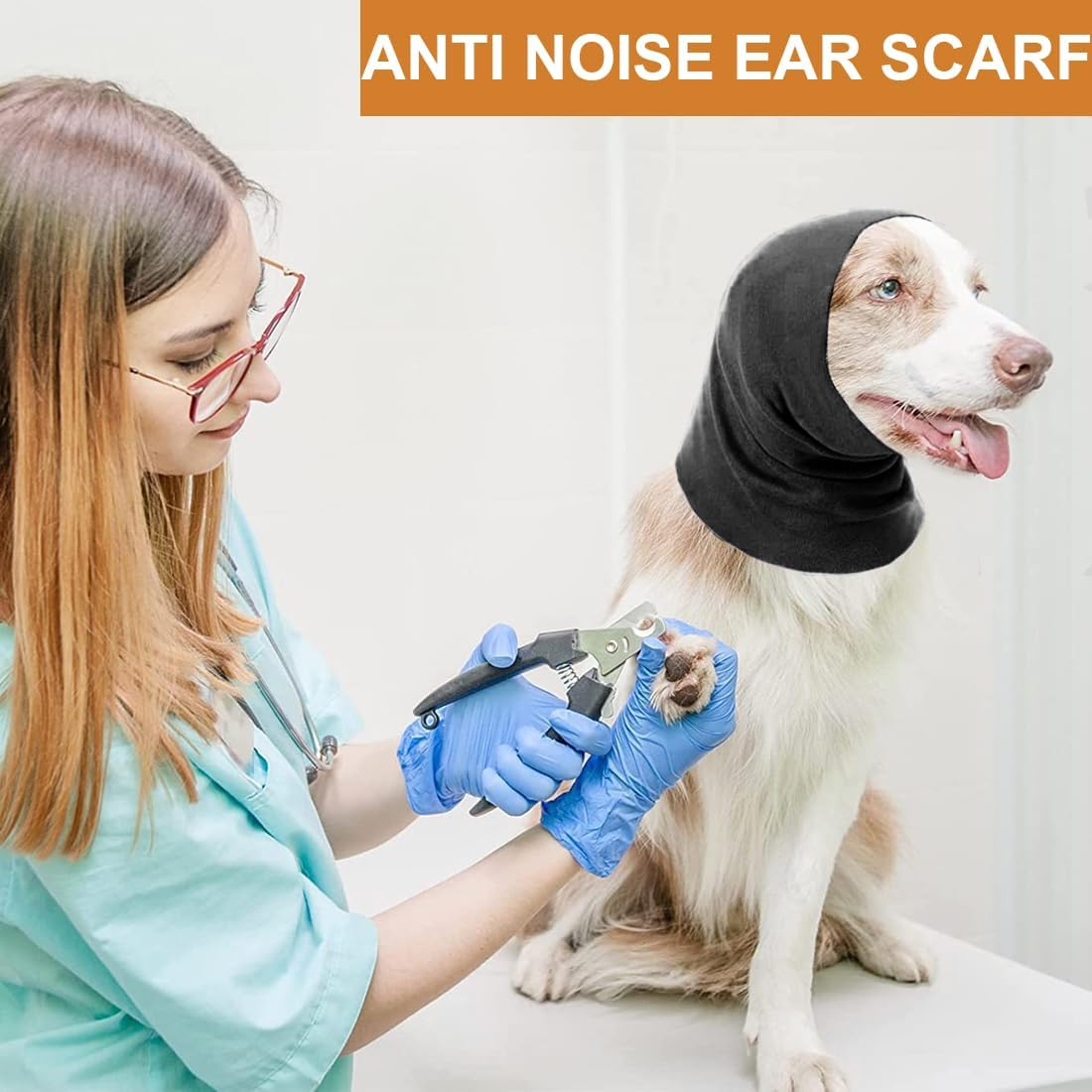 Dog Ear Muffs Noise Protection, Dog Earmuffs for Comfort Dog Earmuffs, Hoodies for Dogs Cats Dogs Neck and Ears Warmer Dog Hoodie anti Anxiety Snood Pack of 1 image number 1