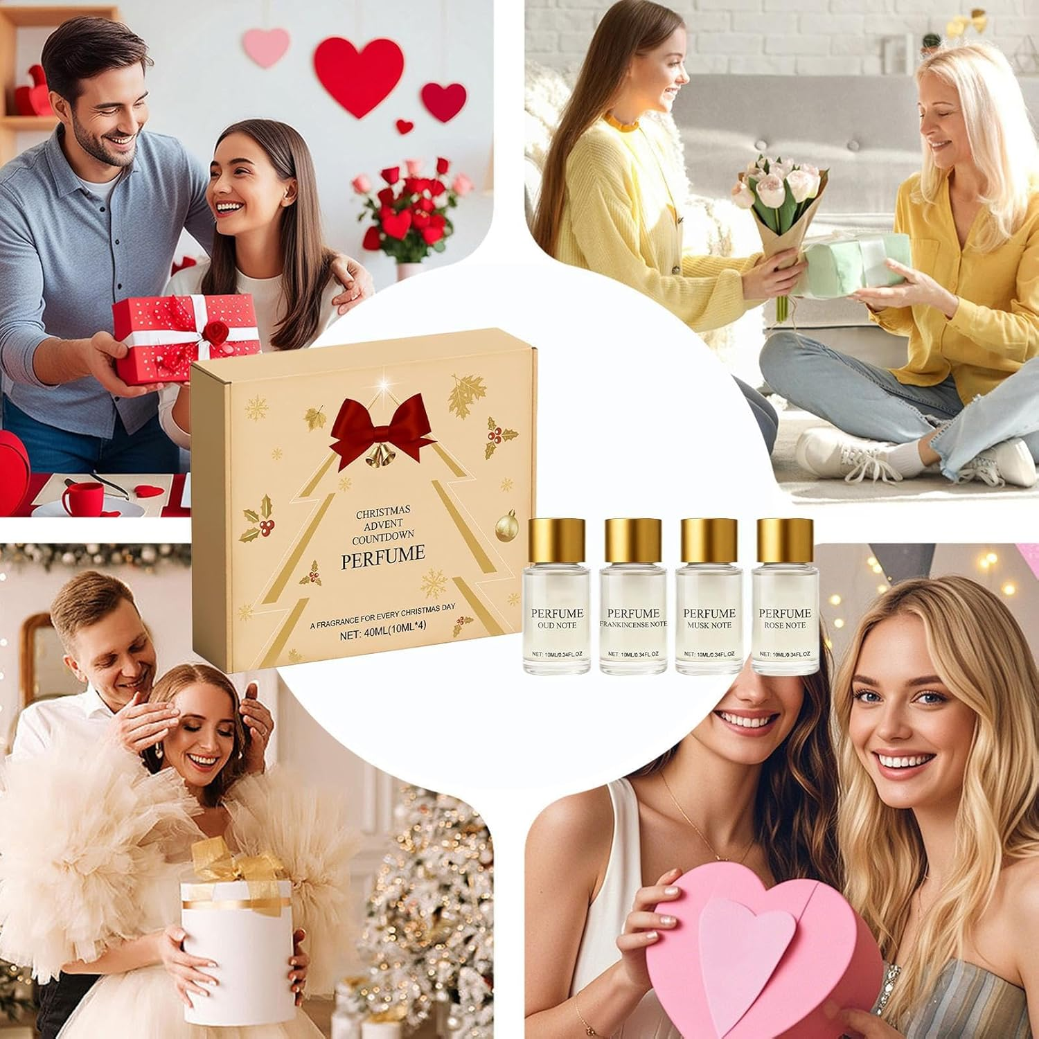 Advent Fragrance Calendar,Christmas Advent 4-Piece - Women Fragrances Set Countdown Calendar | for Girls Adults Holiday Birthday Valentine Daily Travel Commuting Party image number 6