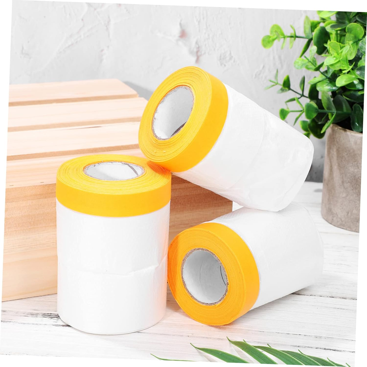 6 Rolls Self-Adhesive Masking Tape Film Covering Films for Painting Protection Dust Protection 30Cm&times;30M 55Cm&times;25M 55Cm&times;30M Multipack for Automotive and Furniture image number 6