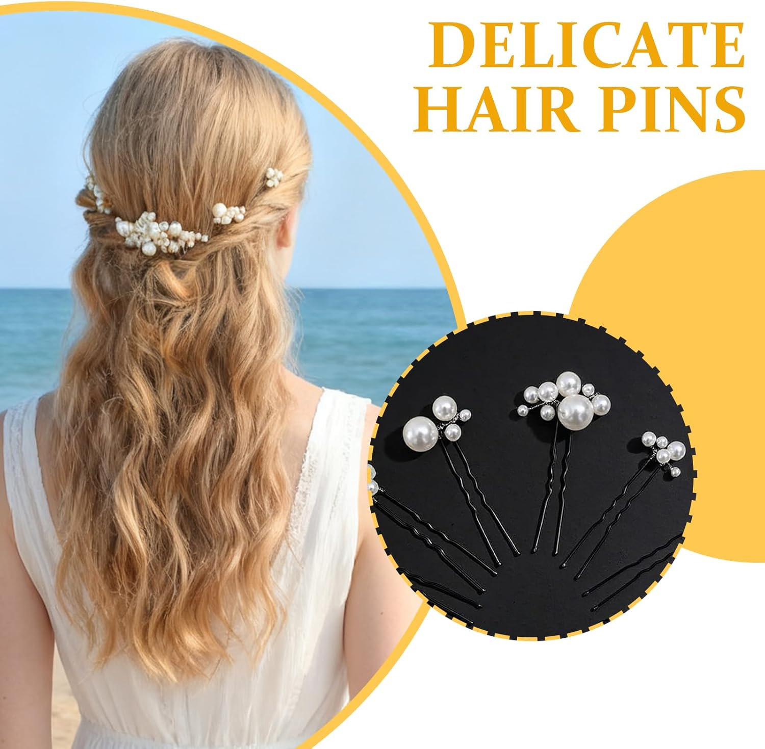 Evadollina Hair Accessories Wedding, 12 Pieces Hairpins, Floral Hair Accessories, Bridal Hair Items, Hairpins, Ladies, Christmas, for Festivals and Parties