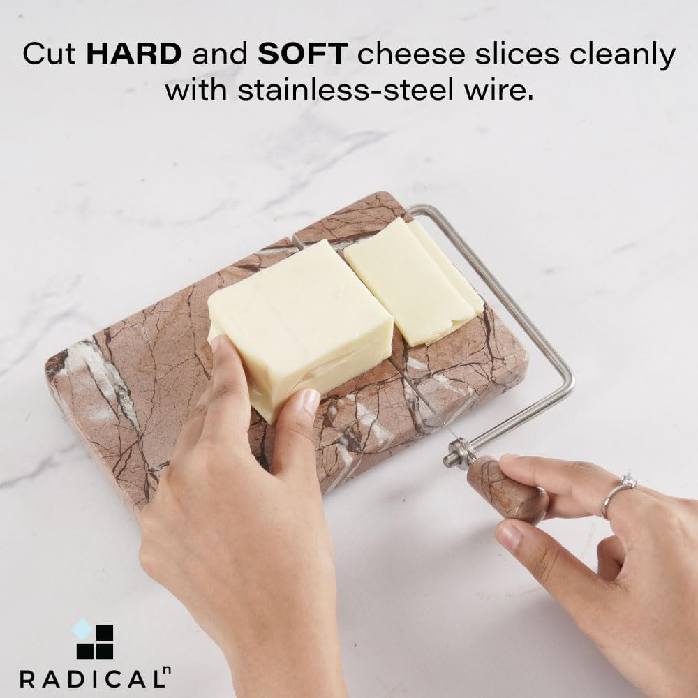 Radicaln Marble Cheese Slicer Marinara Kitchen Gadgets 8X5 Inches Handmade - Soft Food Slicer, Butter Cutter - Ideal Kitchen Tools for Cheese Slices image number 4