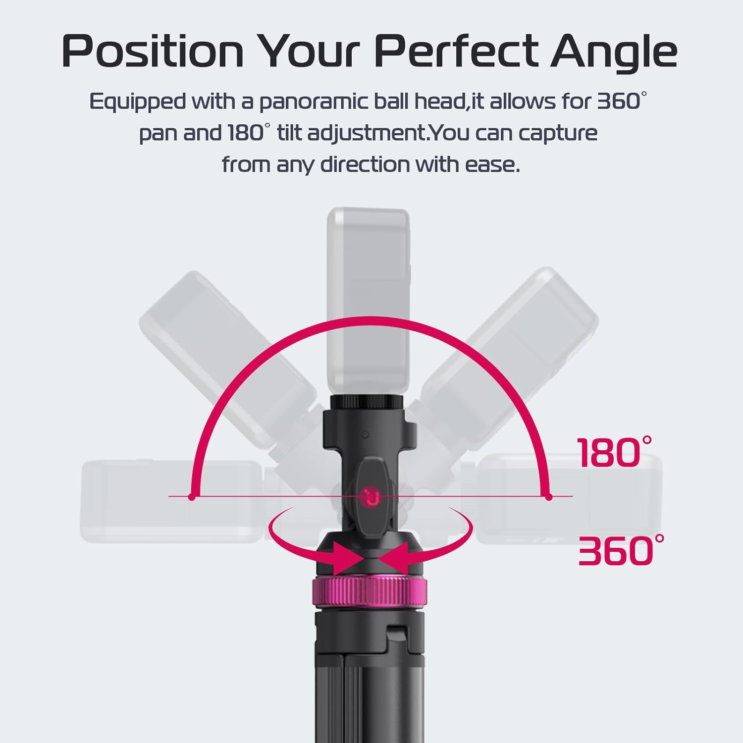 ULANZI MT-89 Extendable Tripod Aluminum, 208 Cm/82" Adjustable Light Stand with 1/4" Screw Quick Release, 360&deg; Ball Head Camera Phone Tripod for Camera Video Light Smartphone, Lightweight for Travel image number 3