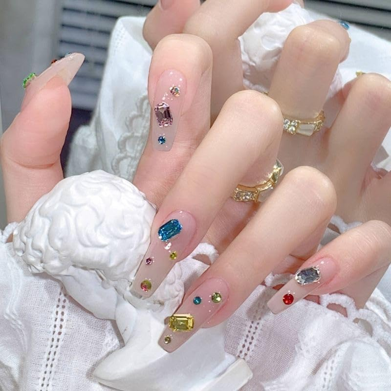 3000 Pieces Multi-Shape Colorful Nail Gems and Rhinestones Set &ndash; High-Quality Crystal Nail Charms for DIY Nail Art, Durable Lightweight Nail Decoration Kit for Women Gifts, Geiwogwc image number 1