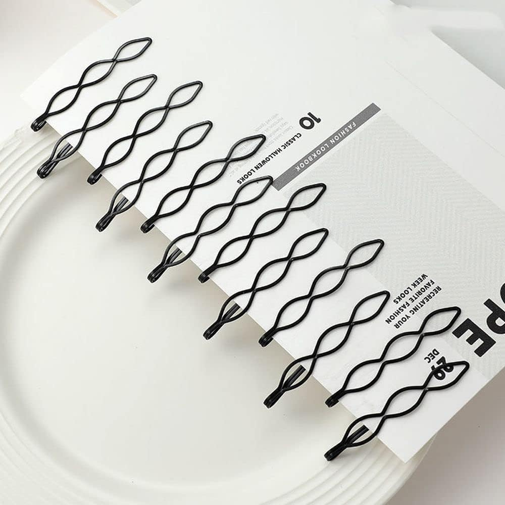 Mini Hair Pins, Vintage Hair Pins Black Invisible Bangs Clips for Women and Girls, Decorative Wedding Hair Accessories, Pack of 12 image number 6