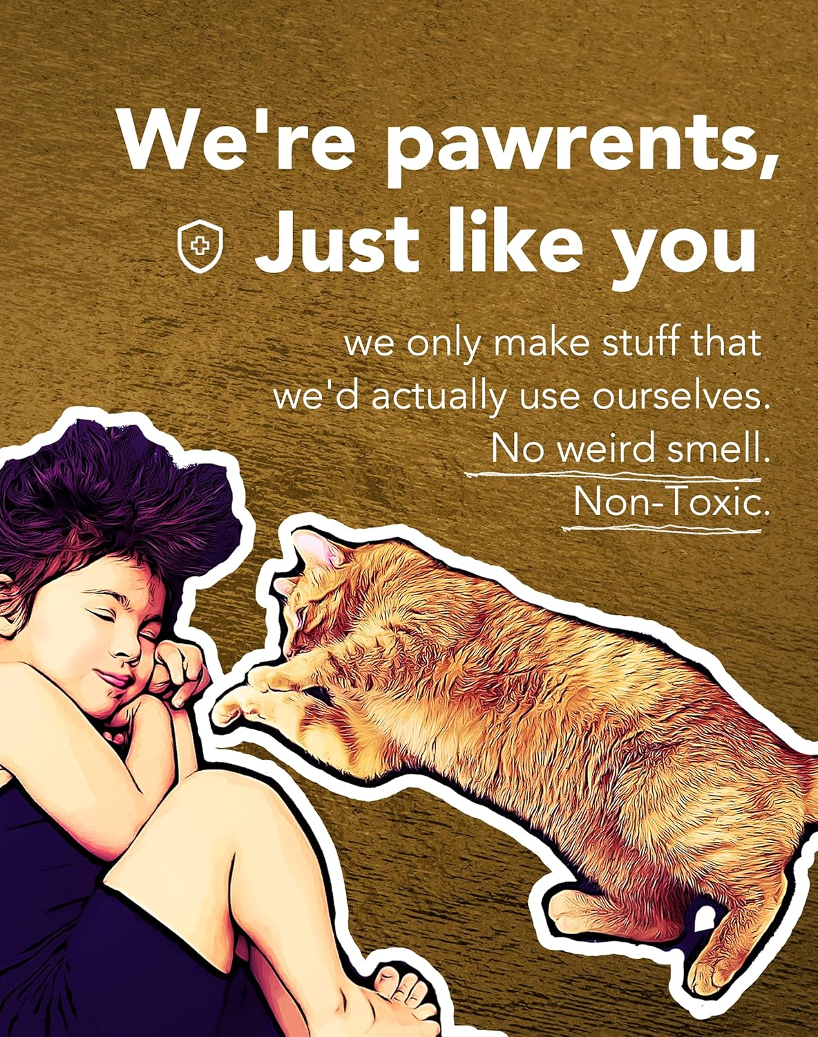 Lukamoo&reg; Cute Cat Litter Mat (32&rsquo;&rsquo;X24&rsquo;&rsquo;), Extra-Large/Xl, for Kitty Litter & Cute Cat Litter Box, Cat Accessories for Indoor Cats, Litter Trapping Mat (Grey Tabby, Semi-Circular) image number 5