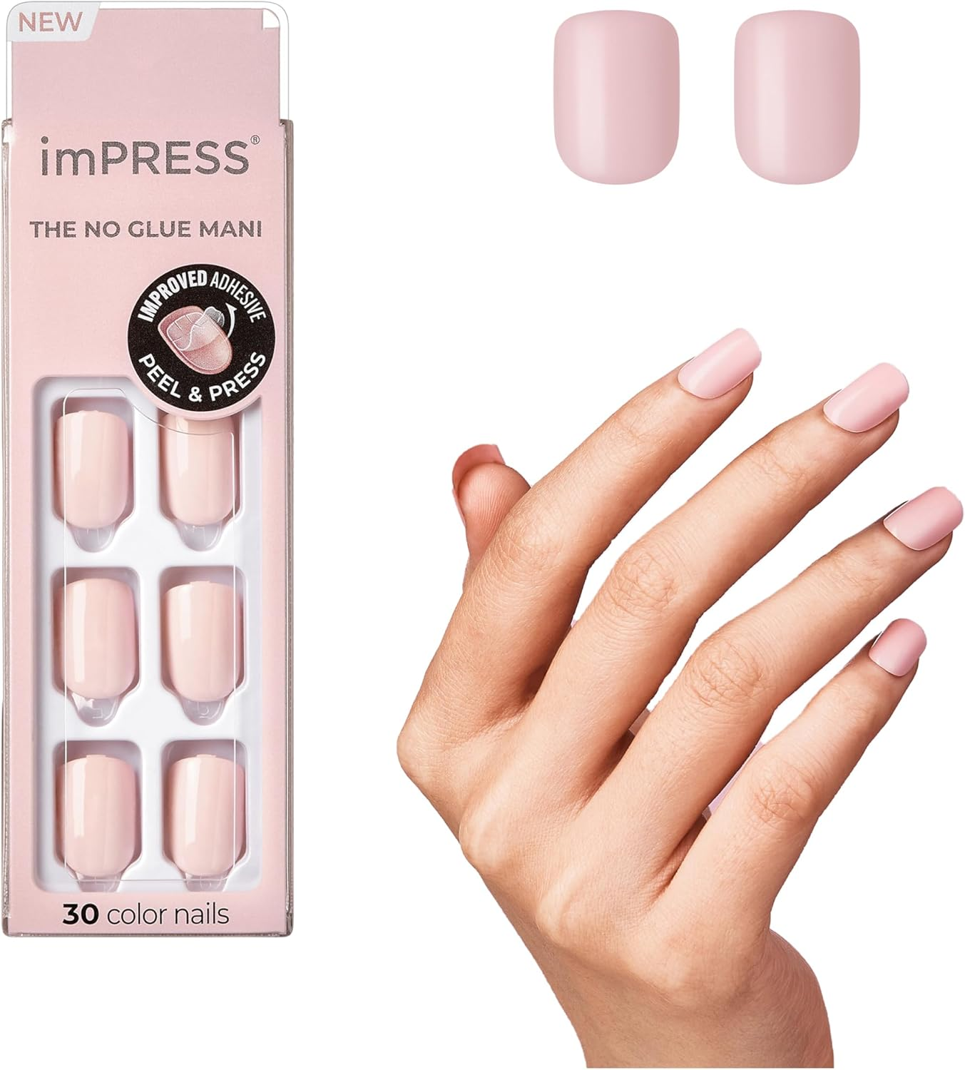 Impress KISS Color Gel Nail Kit, Pick Me Pink, with Purefit Technology, Polish-Free Colour Mani, Includes Prep Pad, Mini File, Cuticle Stick, and 30 Fake Nails image number 6