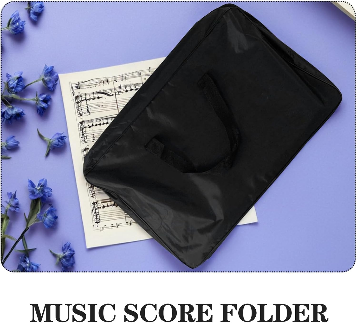 NULYLU Music Stand Carry Bag 56X36Cm Black Oxford Cloth Waterproof Music Stand Case Portable Foldable Storage image number 5