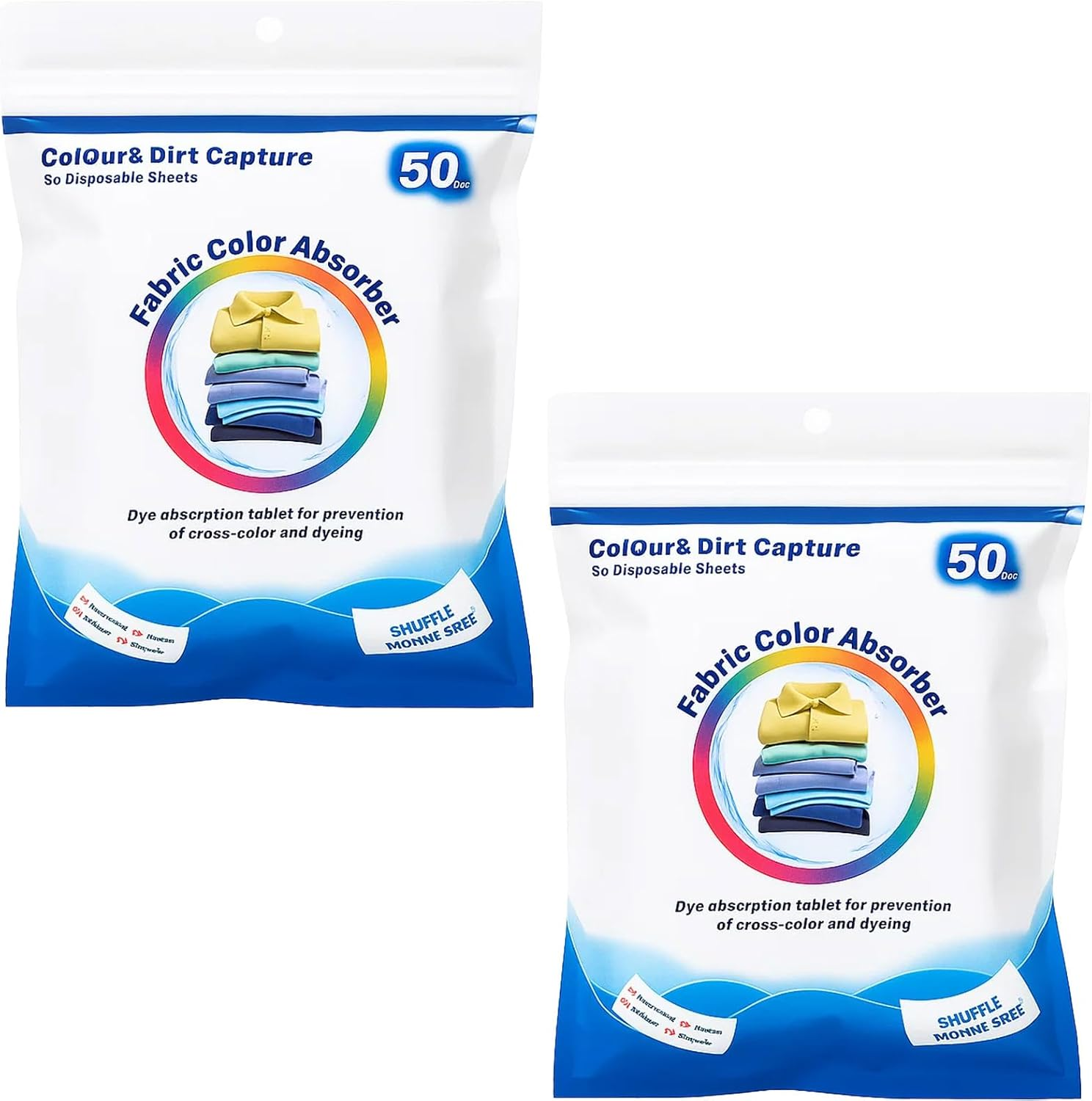 Laundry Sheets, 100 Pcs Dye Trapping Sheets, Colour Catcher for Washing Machine, Laundry Sheets Travel Prevent Colour for Mixed Loads, Travel Laundry Essential image number 1