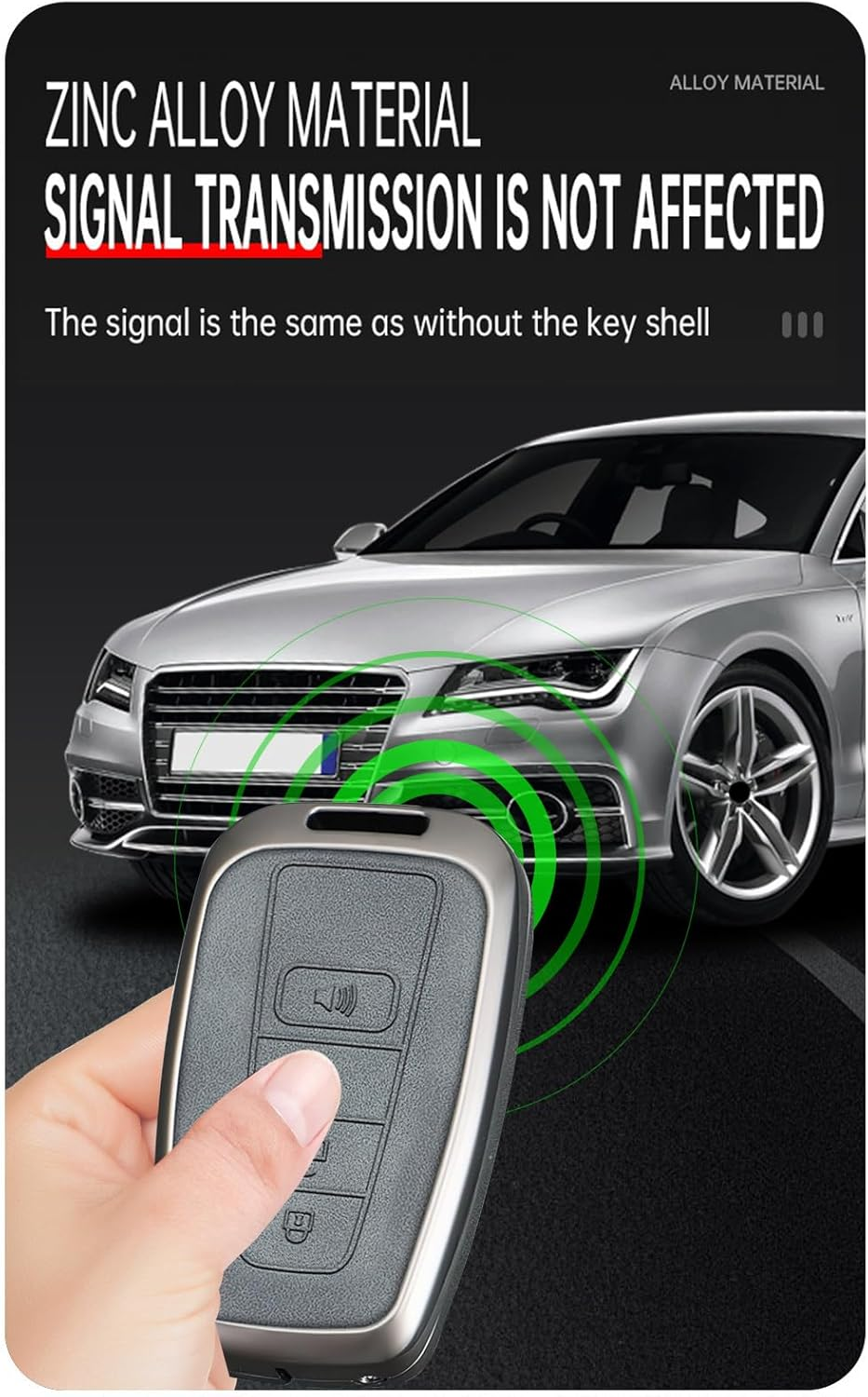 Ontto Zinc Alloy Car Key Case Cover Fit for Toyota RAV4 Prius Auris Yaris Camry Corolla C-HR CHR Land Cruiser Prado Smart Key Holder Case Shell Keychain Keyring Accessories 3 Buttons Trunk B2 image number 1