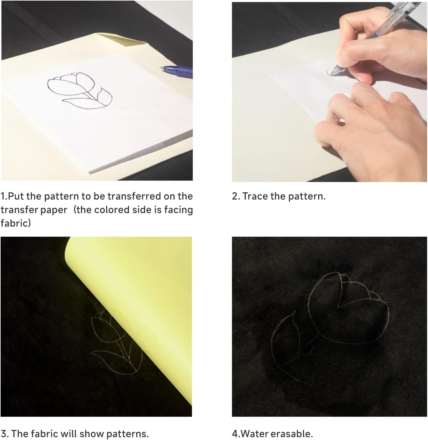 KEARING Tracing Paper for Sewing - Large 82 X 57Cm, 1 X Yellow and 1 White Fabric Tracing Paper for Dressmaking, Embroidery and Crafts, Works with Tracing Wheel image number 2