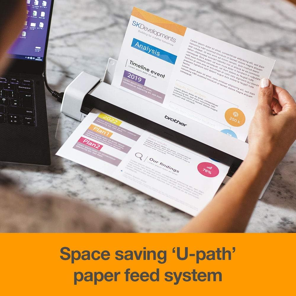 Brother DS-740D Document Scanner, USB 3.0, Dsmobile, Portable, 2 Sided Scanning, 15PPM, A4 Scanner, Includes Micro USB Cable image number 6