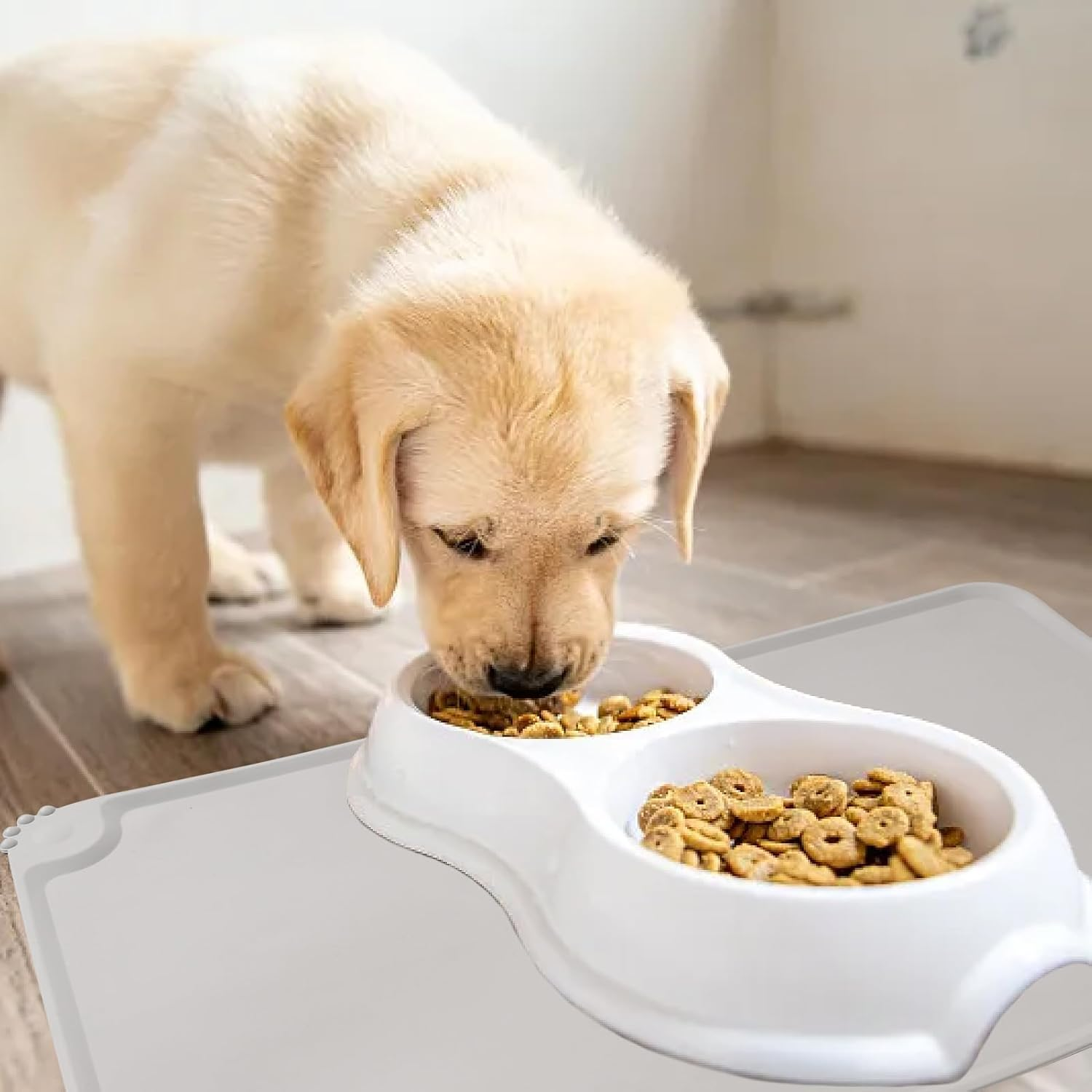 Dog Cat Feeding Mat, Silicone Waterproof Pet Food Mat, Dog and Cat Bowl Mat Non-Slip Mat for Feeding Bowl Dog and Cat Feeding Bowl, Feeding Mat 48 X 30 Cm image number 3