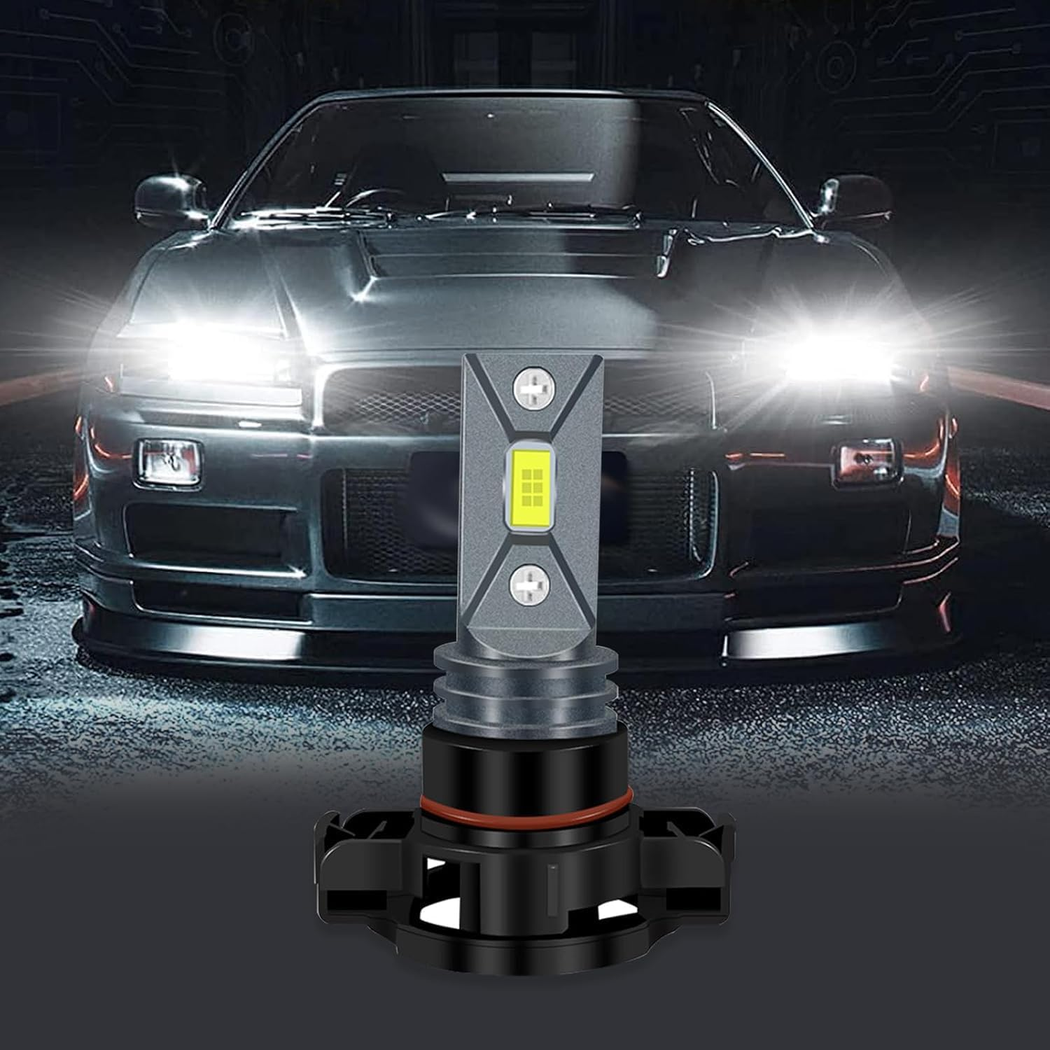 2X HOCOLO F2 5202 H16(Only European Car) 6000K LED Fog Lights Replace Halogen Bulbs,3570 Csp-Chips 80W 8000Lm,Bright IP68 Waterproof Vehicle Lamp Accessories Exterior Automotive(White, 5202/H16/PS24W) image number 5