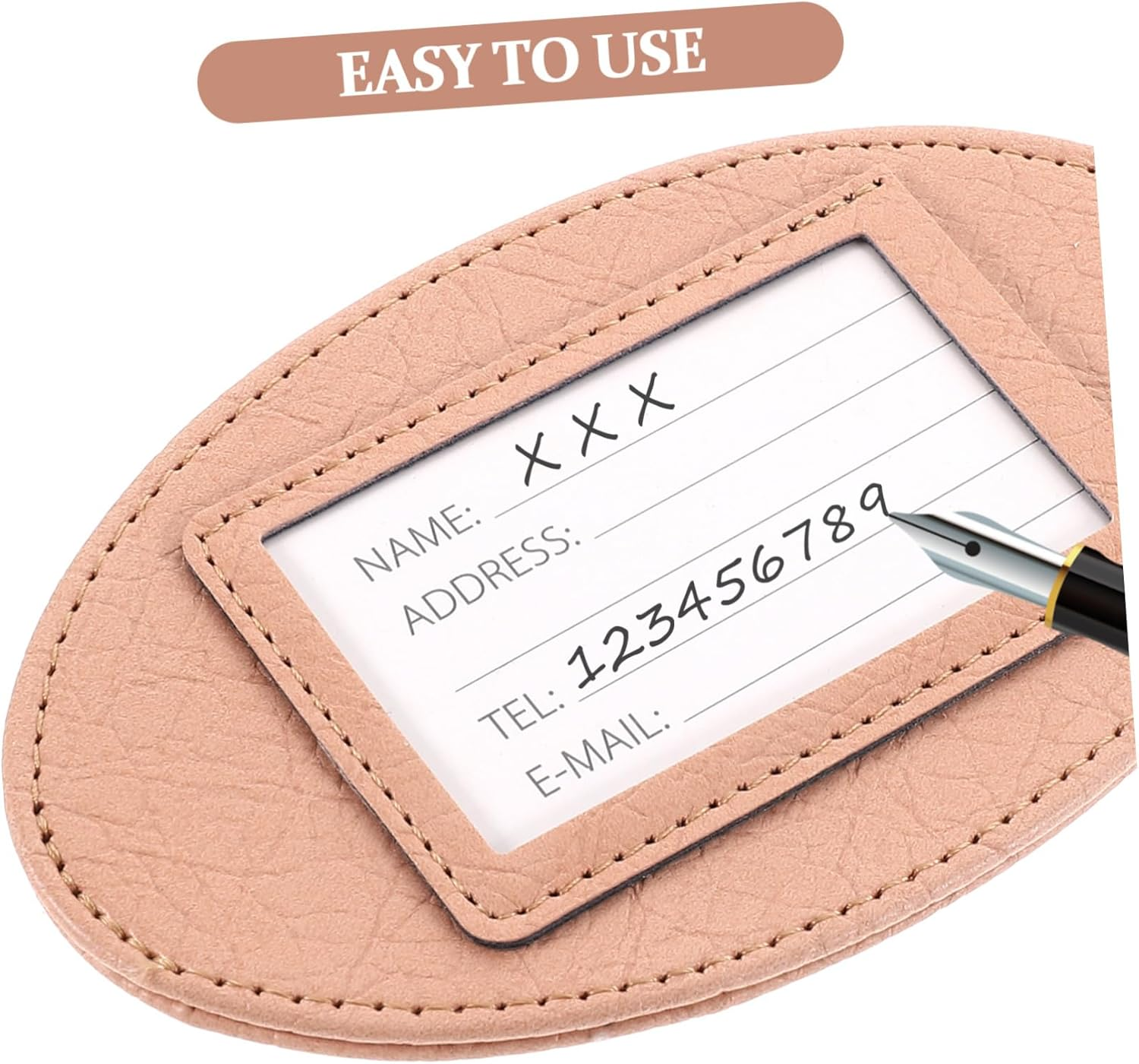 ROMISBABA Outdoor Luggage Identification Tags Pu Suitcase Labels Portable Name Tags Privacy for Easy Luggage Recognition image number 5