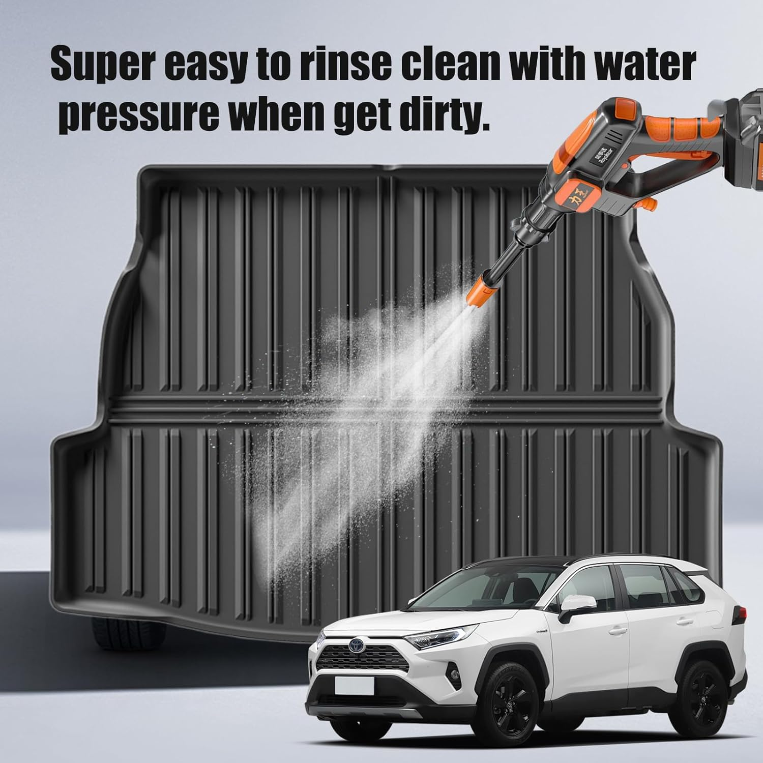 CMPCTR Cargo Mat Boot Liner for Toyota Rav4 2019-2024 TPE Cargo Liner Heavy Duty Cargo Trunk Mat Luggage Tray Interior Accessories image number 2