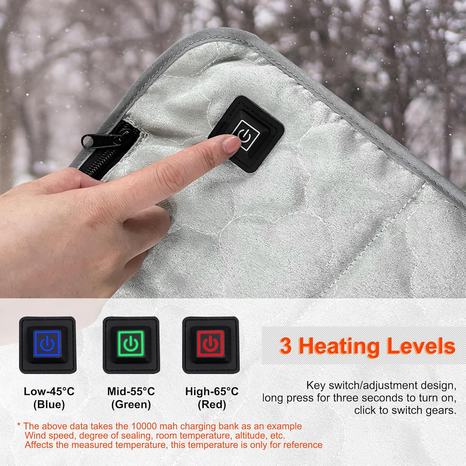 Heated Sleeping Bag Pad Liner,Suede Sleeping Camping Bag Insert,Usb Heated Pad Great for Camping,Sofa,Office（Power Bank Is Not Included） image number 2