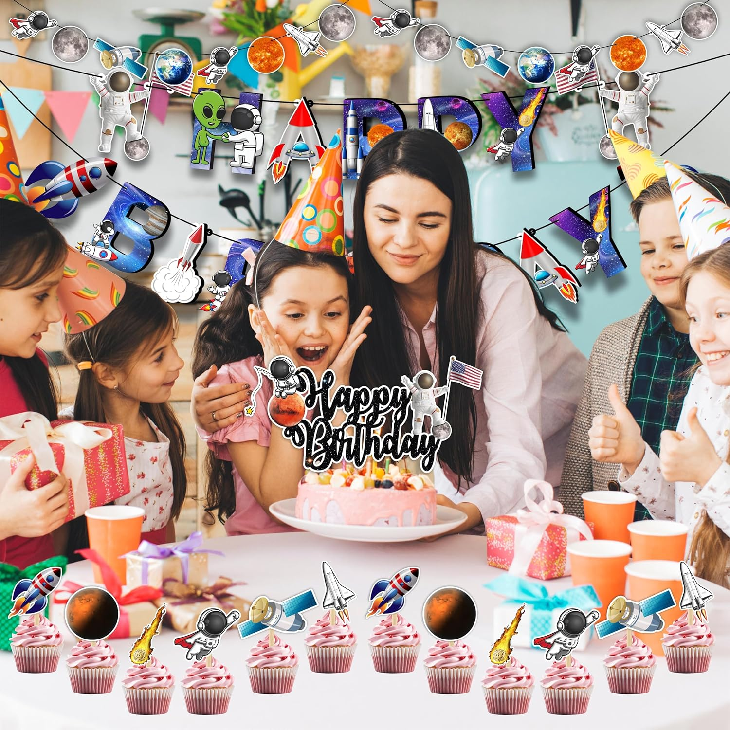 Space Astronaut-Theme Birthday Party Supplies Bring Adventure and Fun to Celebrations. Perfect for Kids&rsquo; Birthdays and Space-Themed Events. image number 1