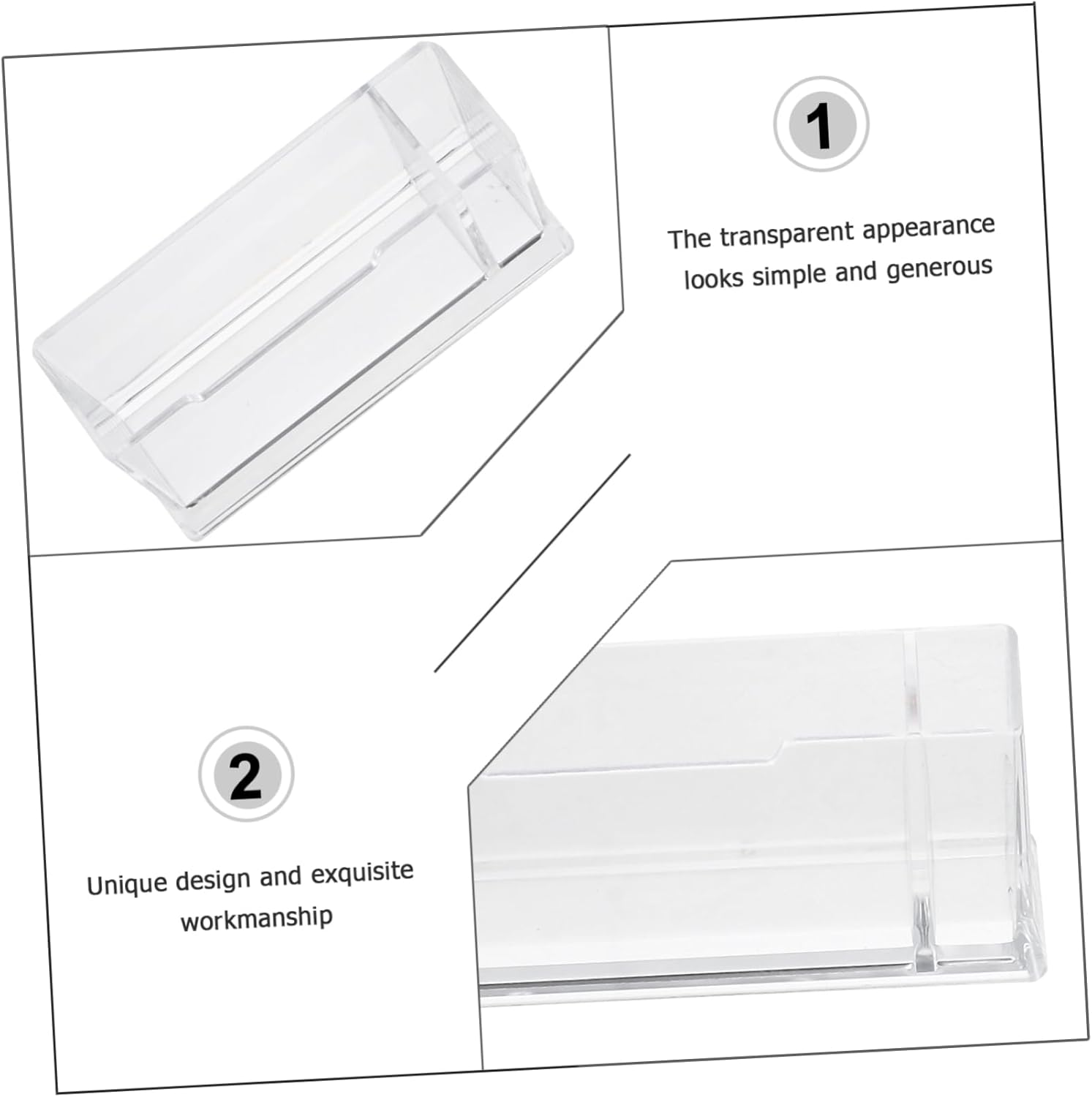 VILLFUL 4Pcs Acrylic Desktop Stand Translucent Card Holders Stackable Storage Desk Accessories Storage Products image number 1