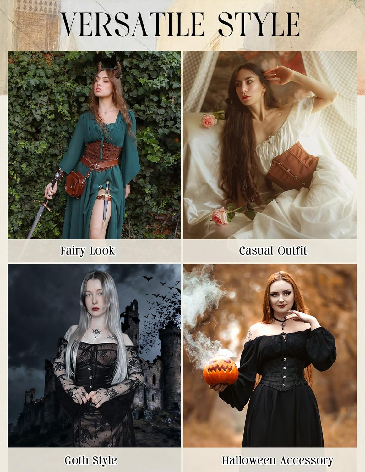 Scarlet Darkness Corset Belt for Women Fishbone Wide Waist Corset Pirate Belt image number 2