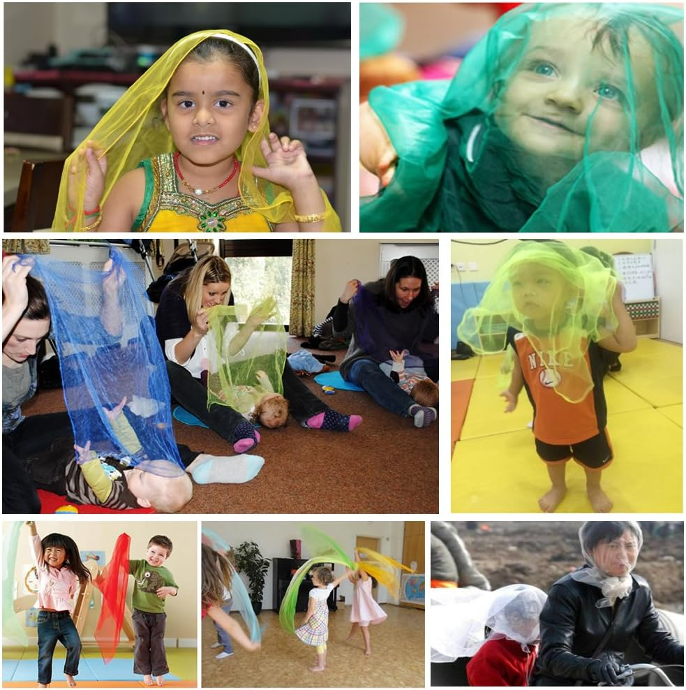 Dance Scarves Music Scarves for Children Movement and Juggling 12Pcs image number 6
