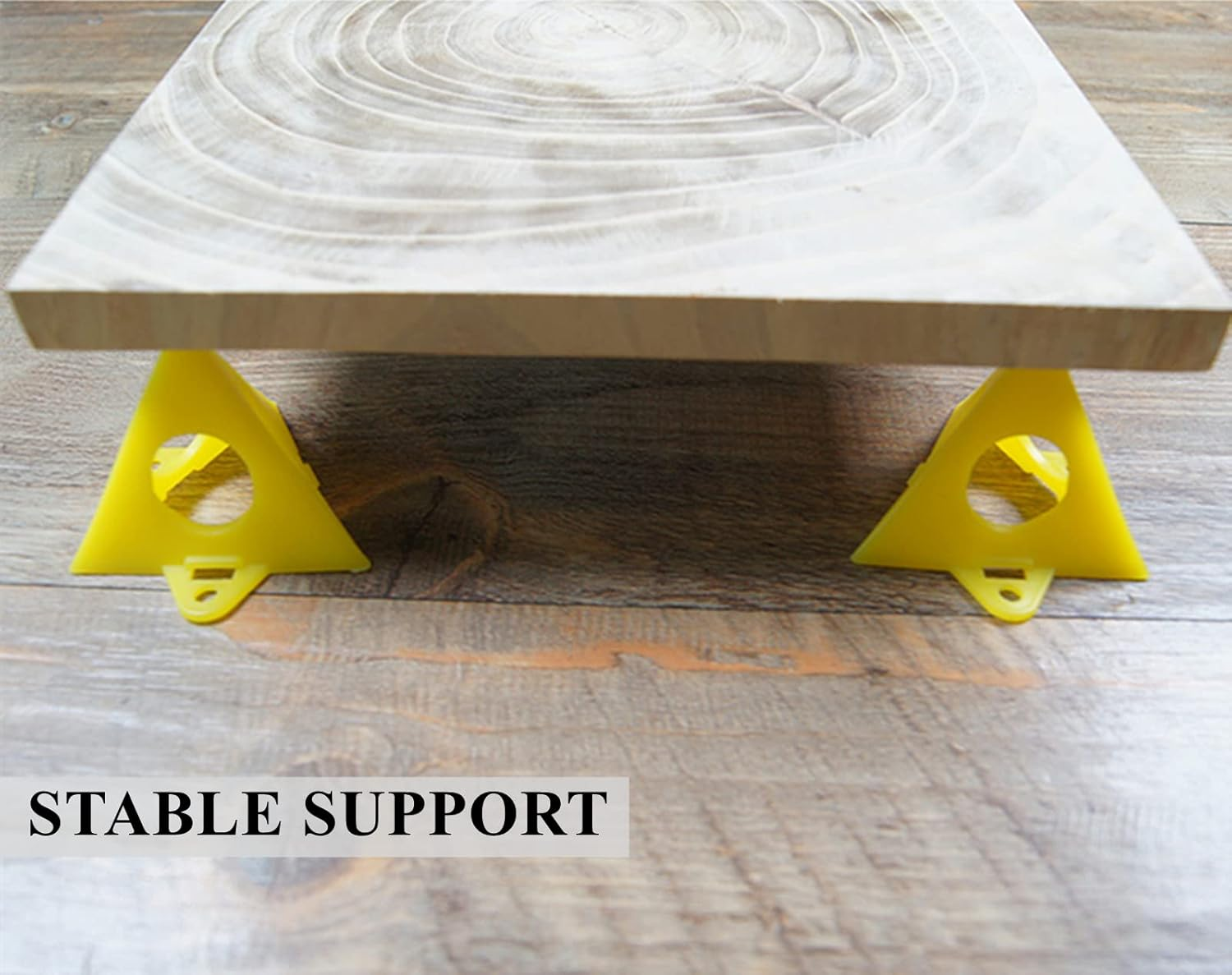 32Pcs Painting Pyramids Yellow Perforated Woodwork Paint Stands Painters Tripod Triangular Plastic Foot Stand image number 2