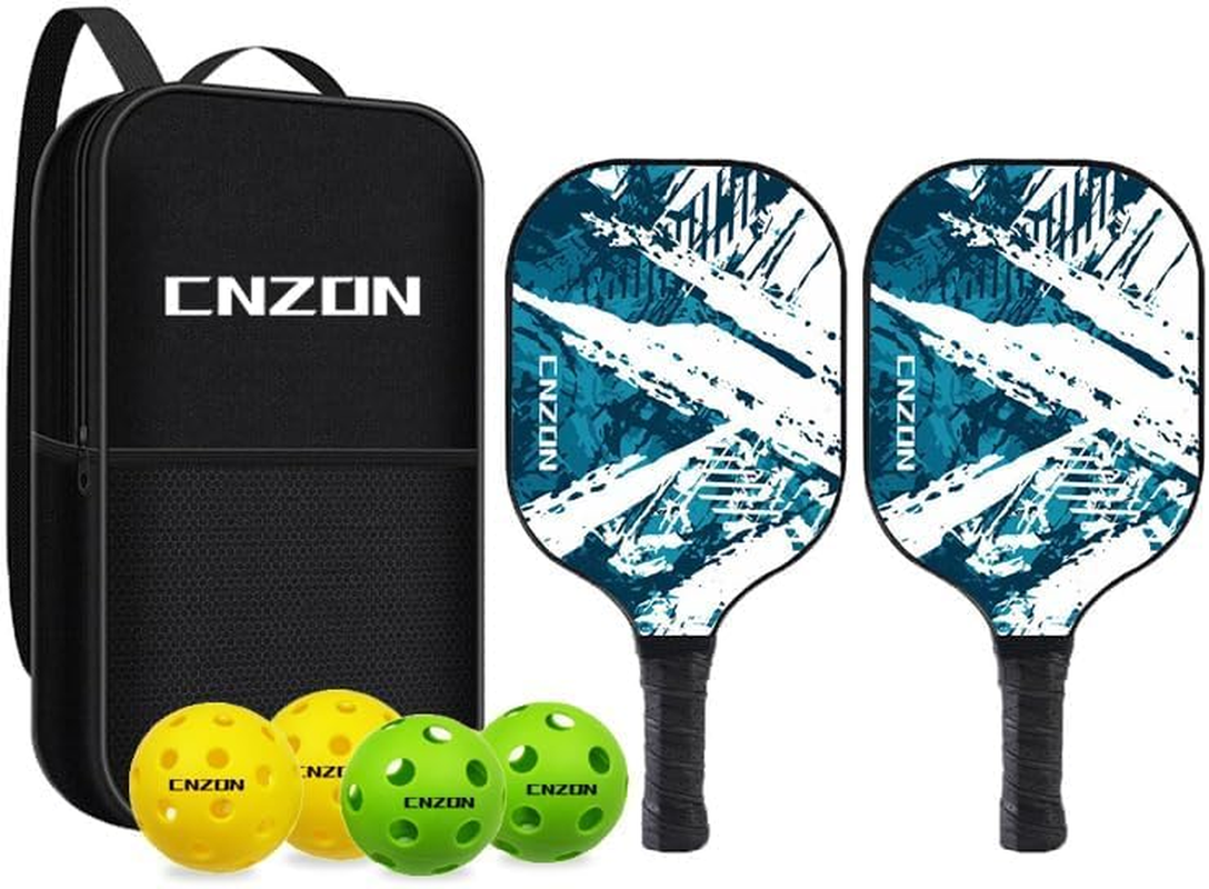 Pickleball Paddles Sports Racket & Balls, USAPA Approved Fiberglass Surface Set with Rackets, 4 Pickle Ball Balls and Bag, Pickleball Rackets Equipment for Beginners & Pros image number 6