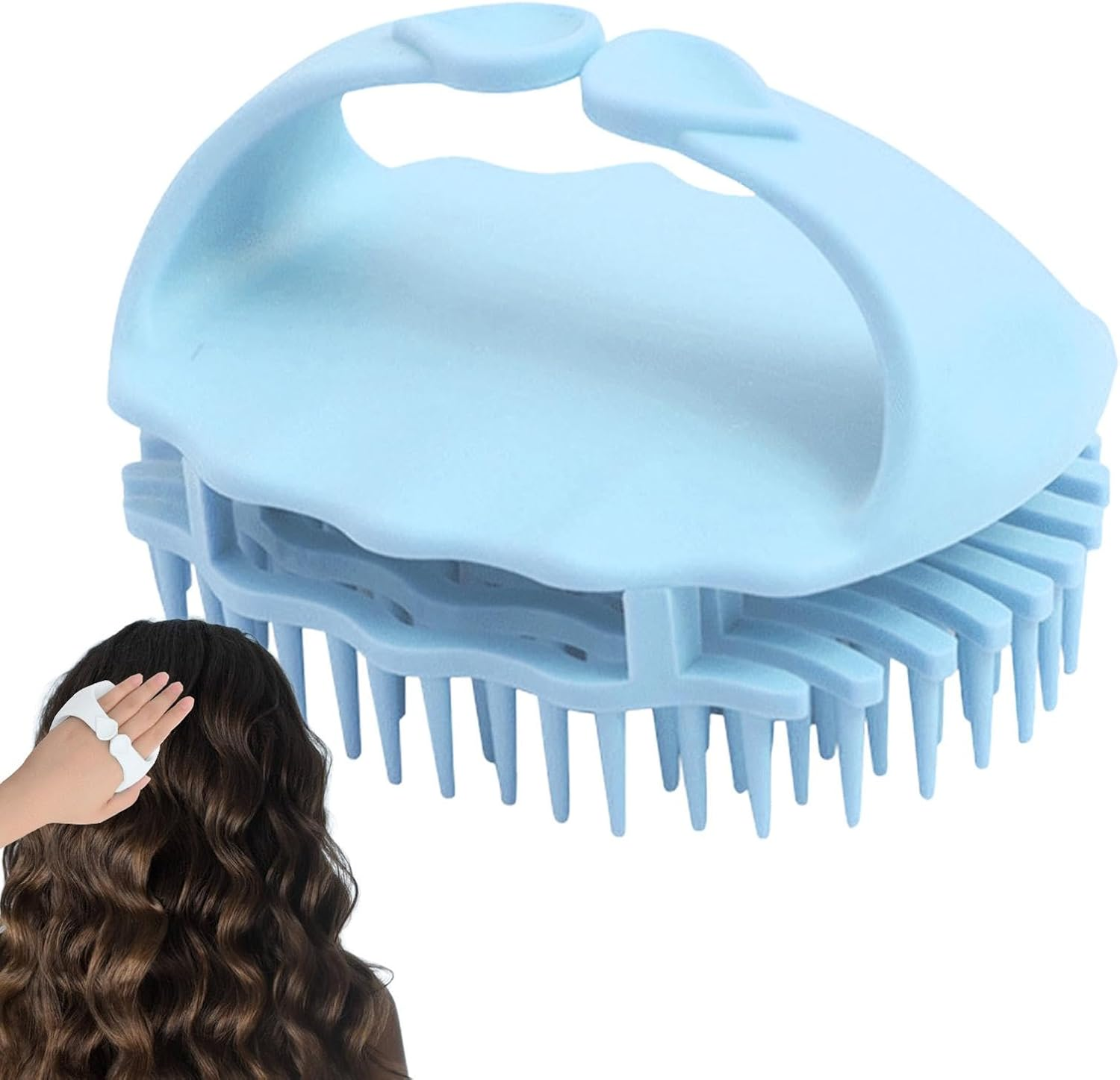 Hair Shampoo Brush | Hair Shampoo Comb | Soft Scalp Scrubber with Handle for Head Massage, Scalp Brush for Most Hair Types