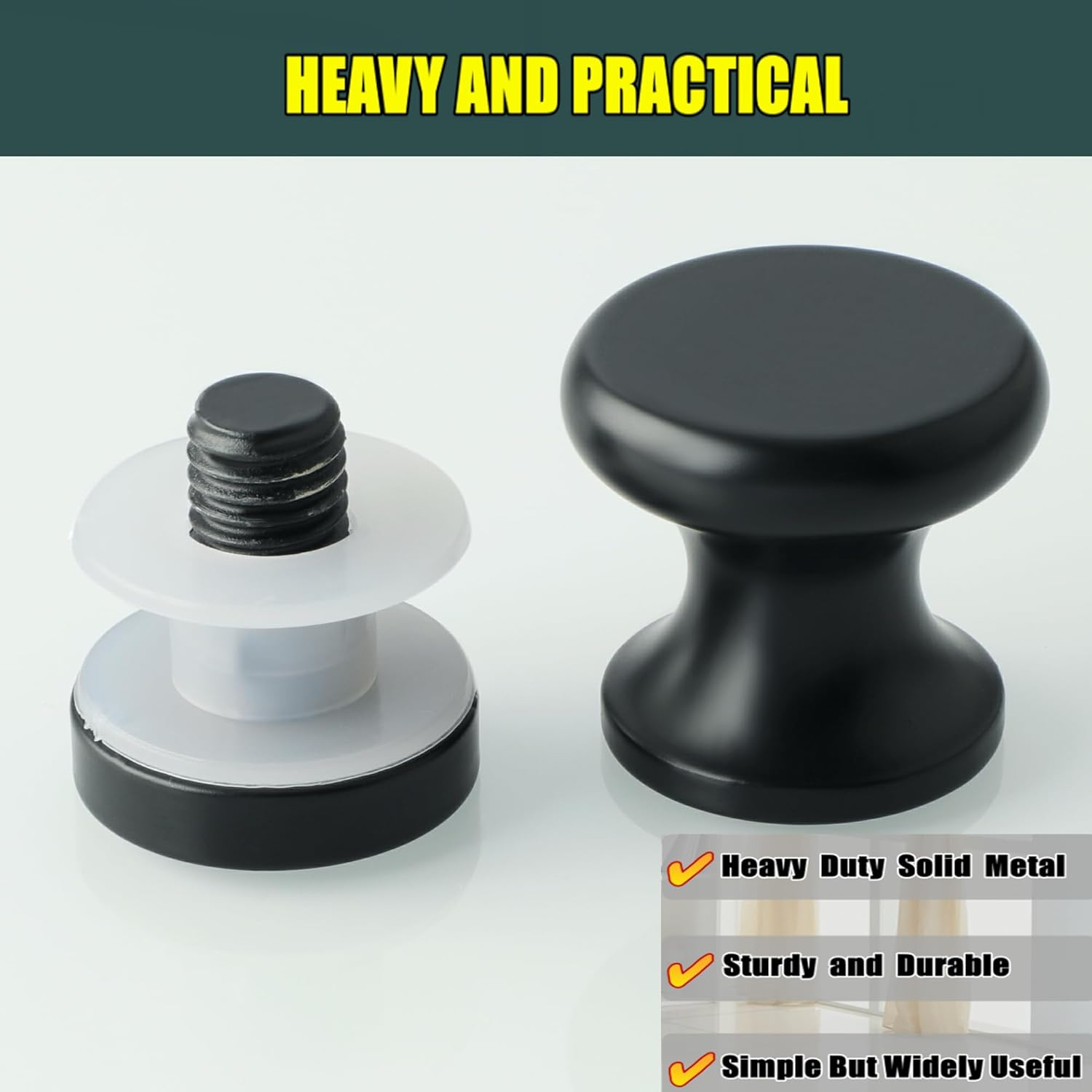 Alise Shower Glass Door Handle,Sliding Shower Doors Knob,Single Side Pull Hardware Replacement Parts for Bathroom Glass Doors,Solid SUS304 Stainless Steel Knobs,Black XLS200DB-B - Black image number 3